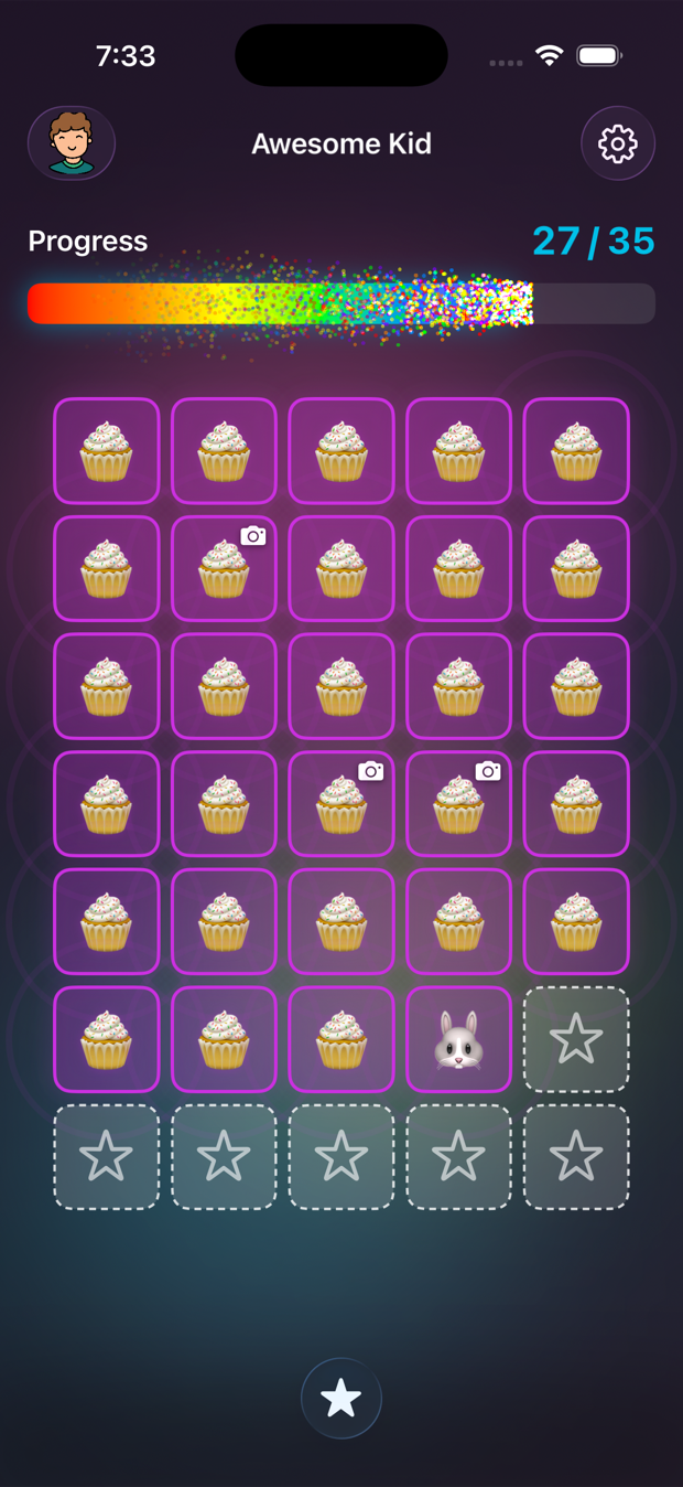 Birthday theme with cupcake stickers